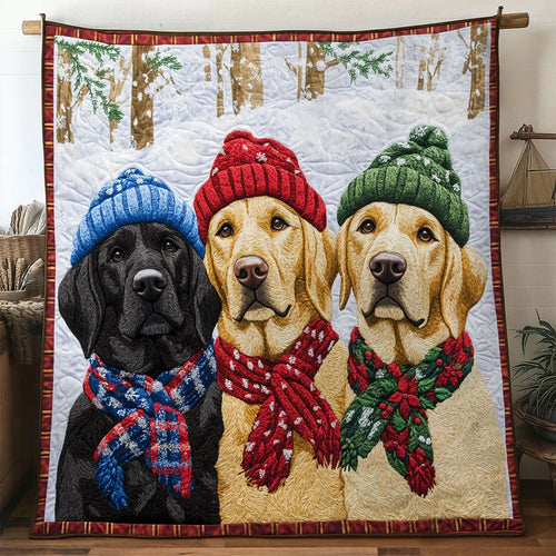 Merry Labrador Duo Quilt Blanket