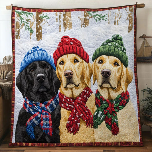 Merry Labrador Duo Quilt Blanket