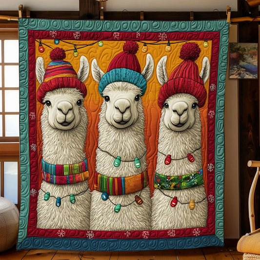 Merry Llama Quilt Blanket