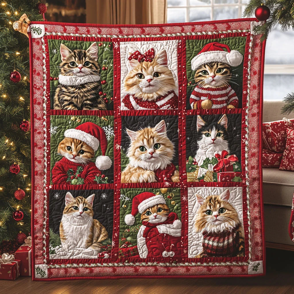 Merry Meow Quilt Blanket