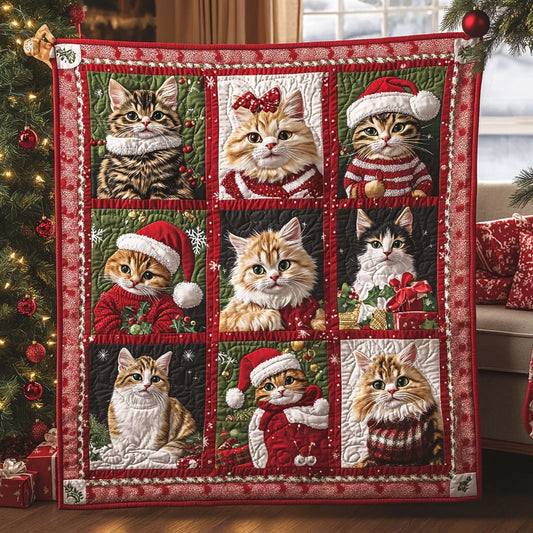 Merry Meow Quilt Blanket
