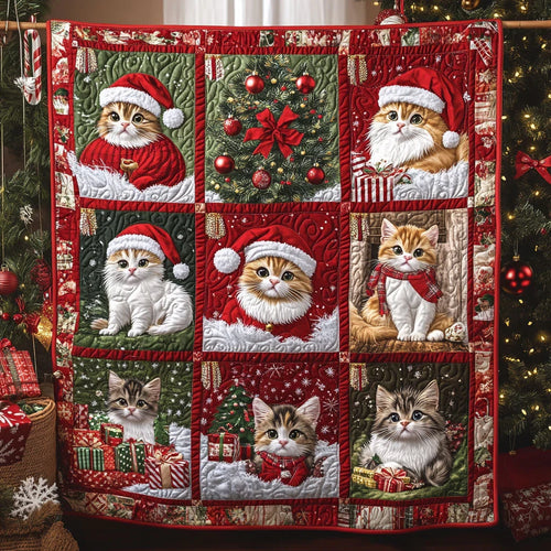 Merry Mistletoe Meow Quilt Blanket