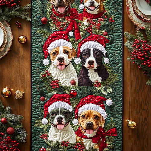 Merry Pitbull Quilted Table Runner