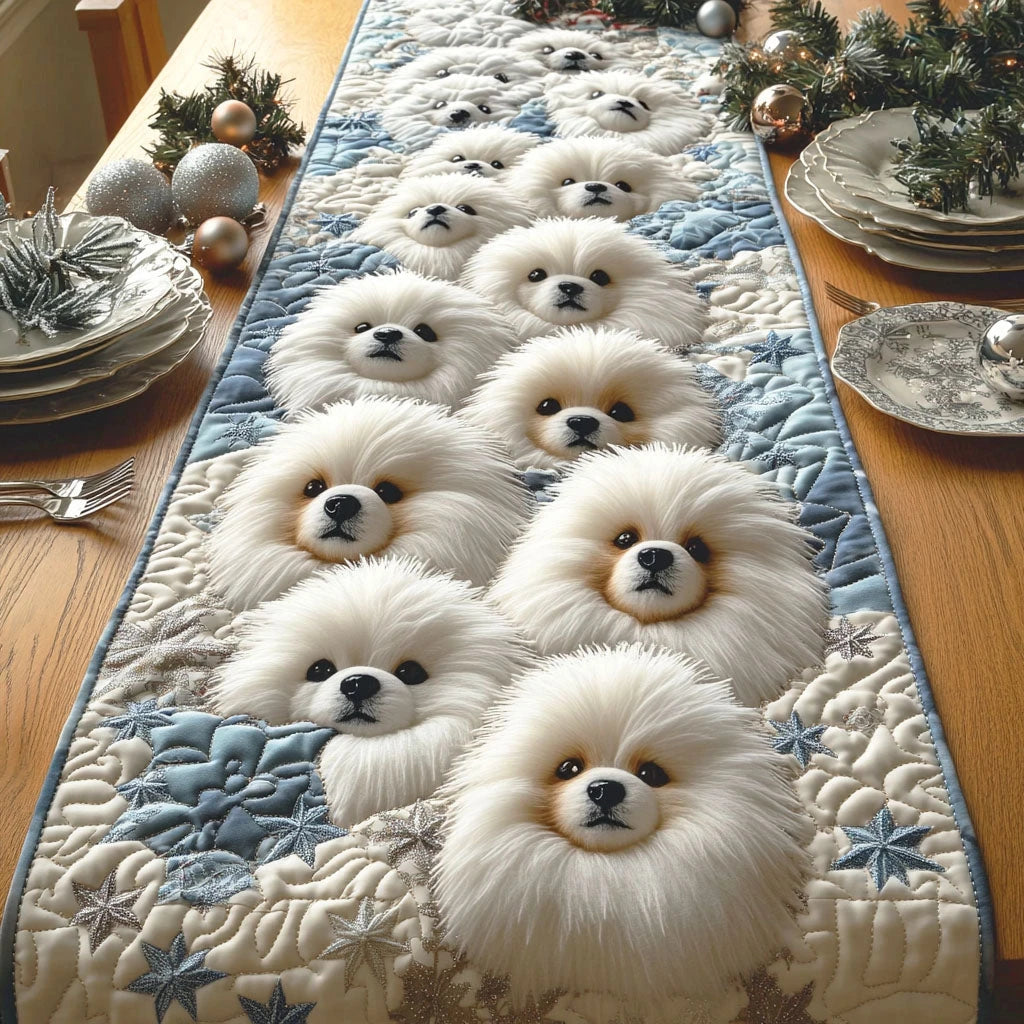 Merry Pom Quilted Table Runner