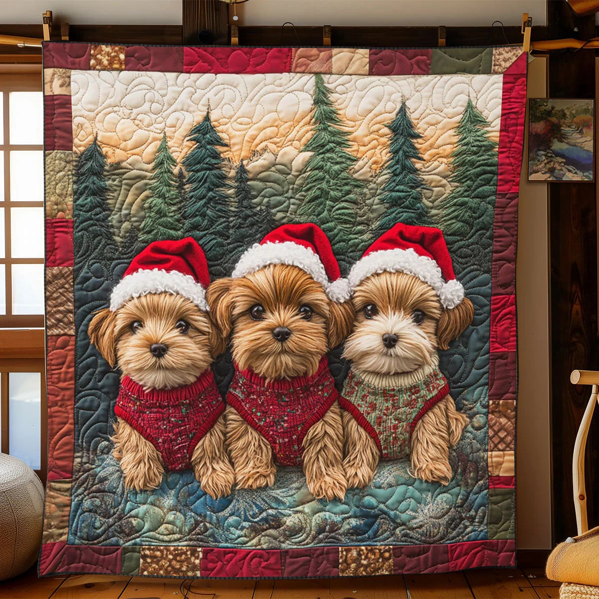 Merry Pups Quilt Blanket