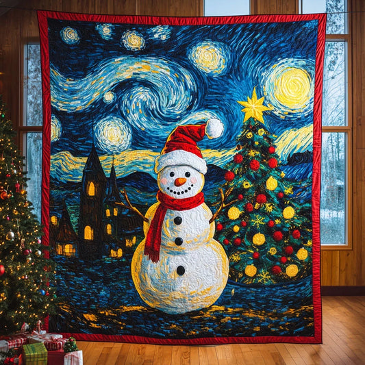 Merry Snowman Quilt Blanket
