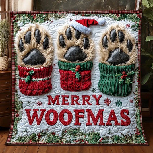 Merry Woofmas Quilt Blanket