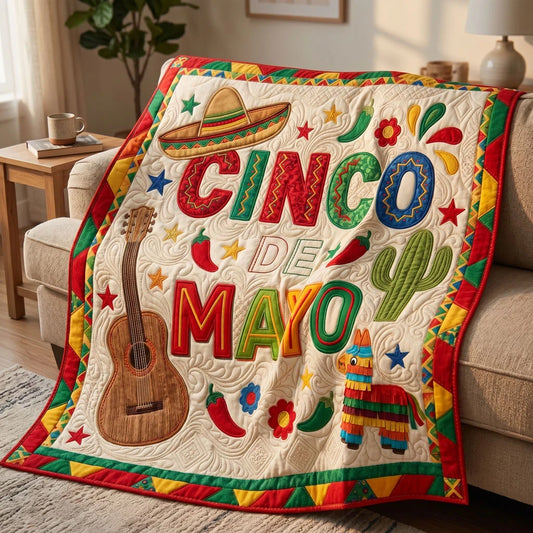 Mexico Fiesta Vibes Quilt Blanket