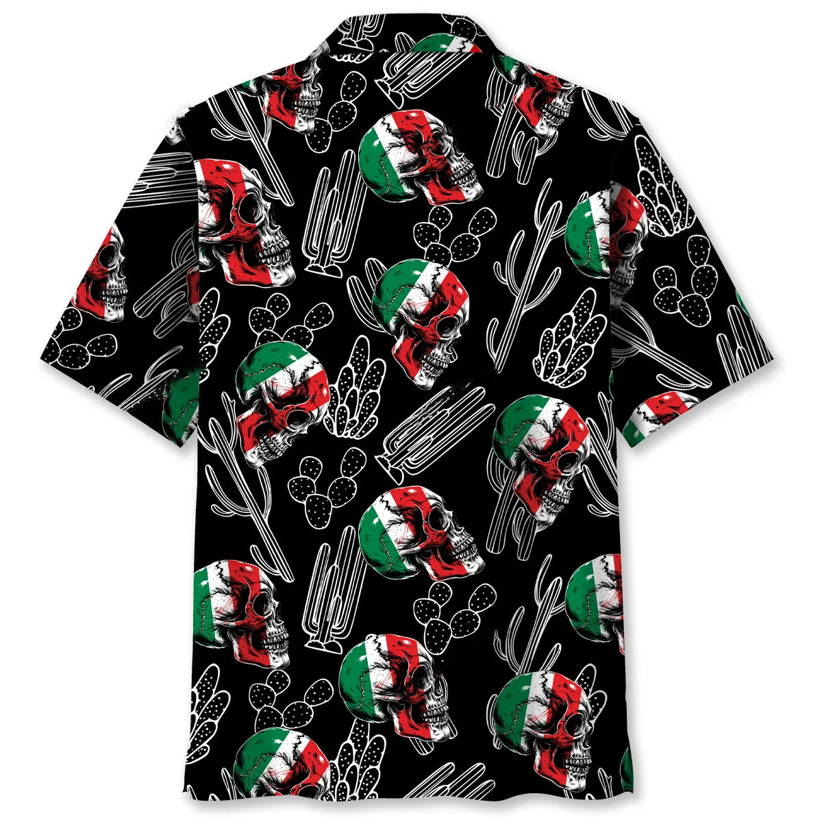 Mexico Flag Skull Hawaiian Shirt
