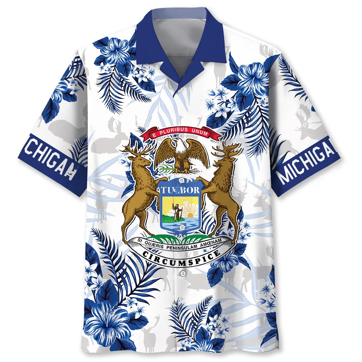 Michigan State Flag Proud Hawaiian Shirt