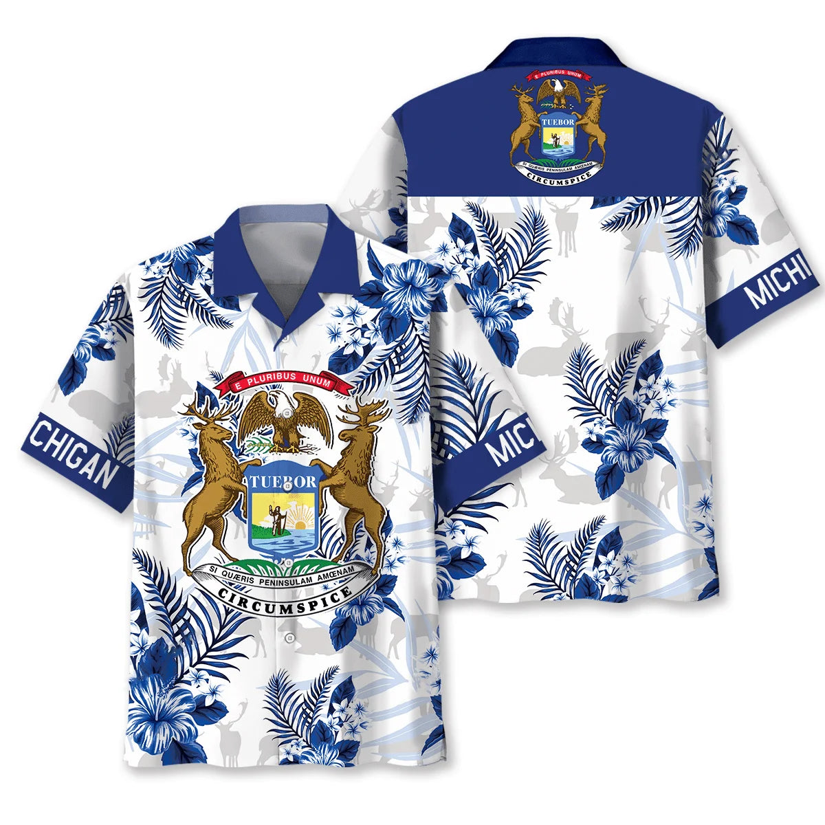 Michigan State Flag Proud Hawaiian Shirt