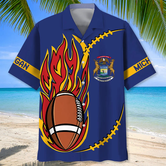 Michigan State Football Love Hawaiian Shirt - S - hawaiian shirt