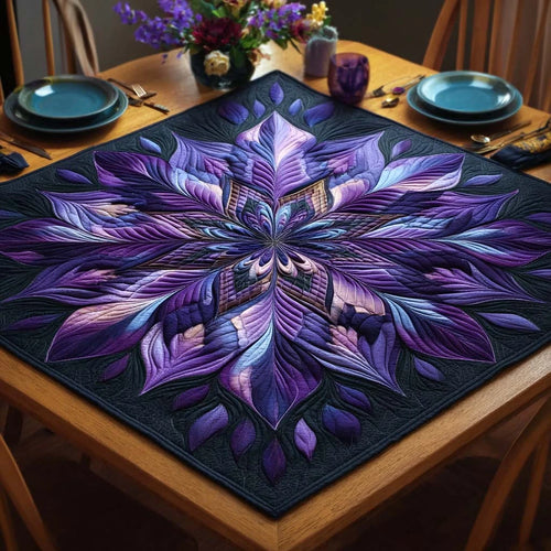 Midnight Bloom Quilted Table Topper