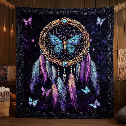Midnight Butterfly Dreamcatcher Quilt Blanket