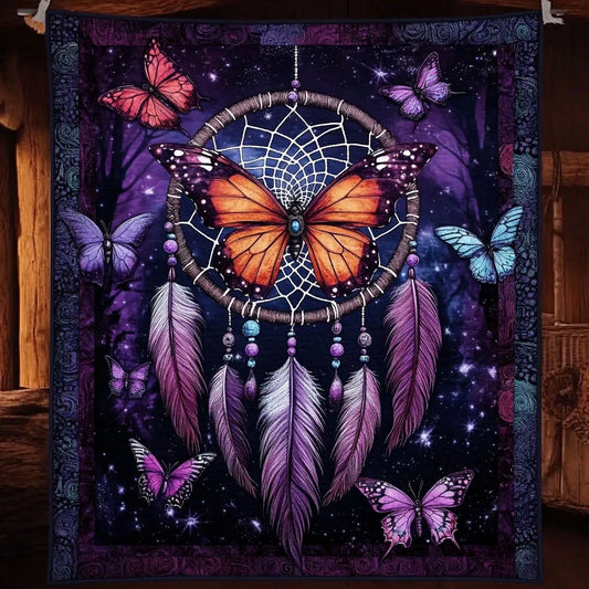 Midnight Butterfly Dreamcatcher Quilt Blanket