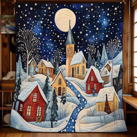 Midnight Christmas Hamlet Quilt Blanket