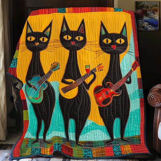 Midnight Meow Quilt Blanket
