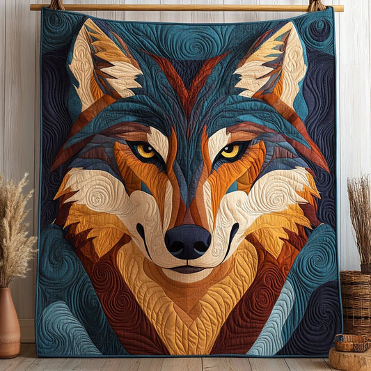 Midnight Wolf Quilt Blanket