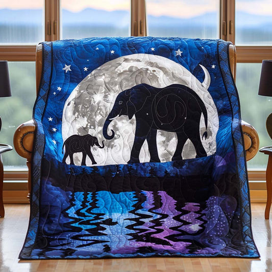 Mighty Elephant Quilt Blanket - Quilted Blanket by OtterMia