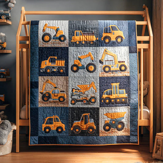 Mighty Machines Quilt Blanket - Quilted Blanket by OtterMia
