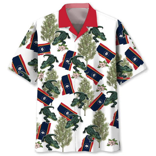 Mississippi State Proud White Hawaiian Shirt - S - hawaiian shirt