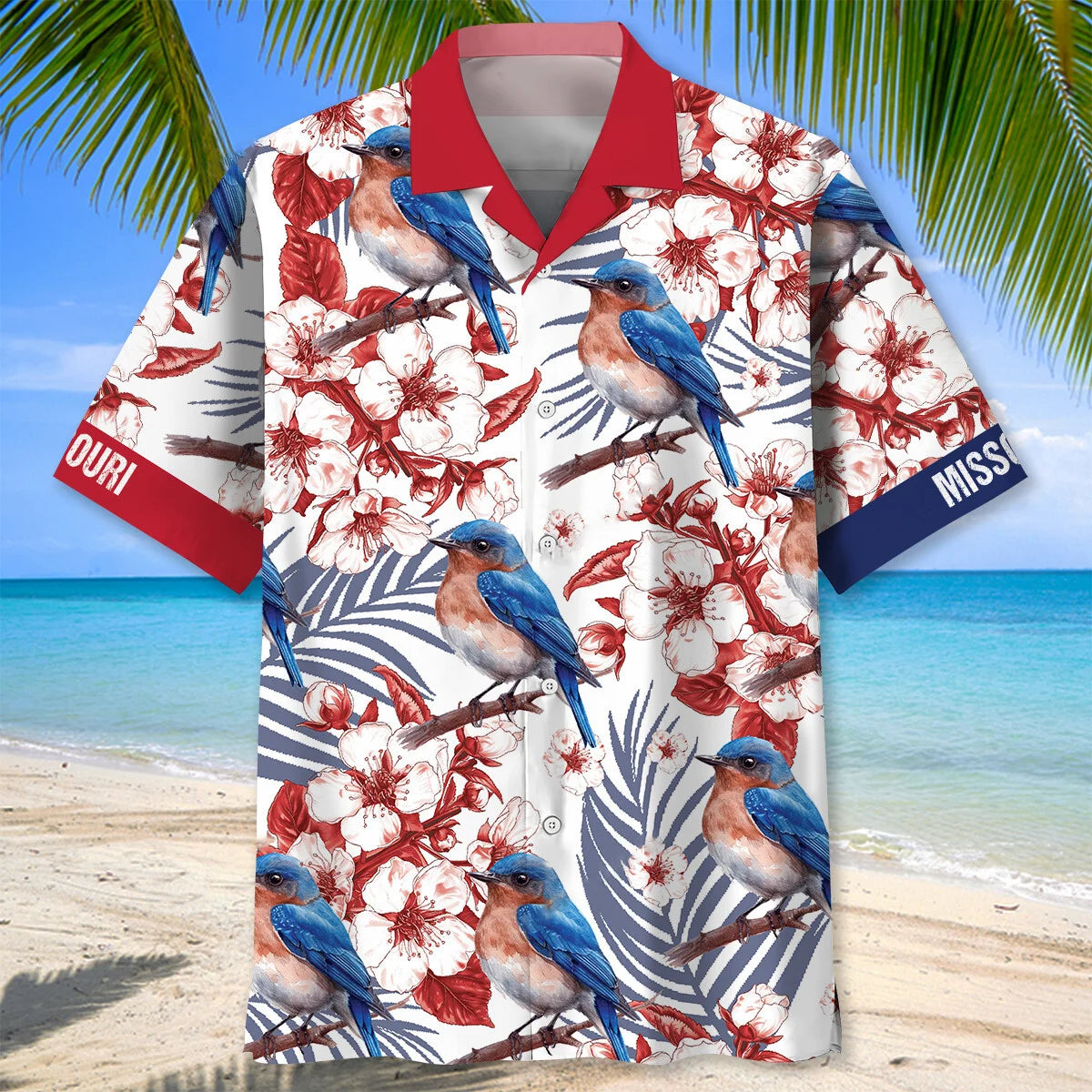 Missouri State Eastern Bluebird White Hawaiian Shirt