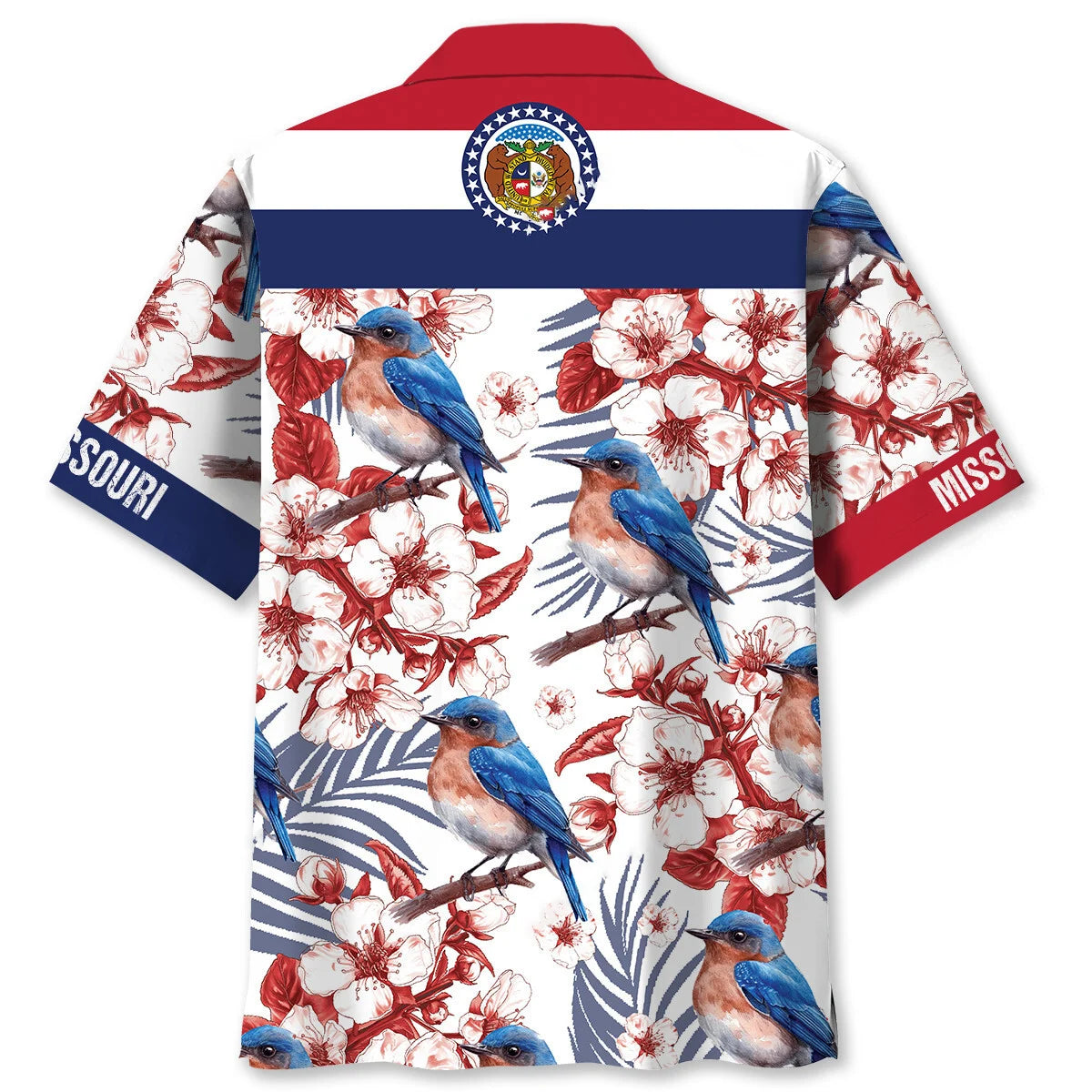 Missouri State Eastern Bluebird White Hawaiian Shirt