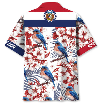 Missouri State Eastern Bluebird White Hawaiian Shirt