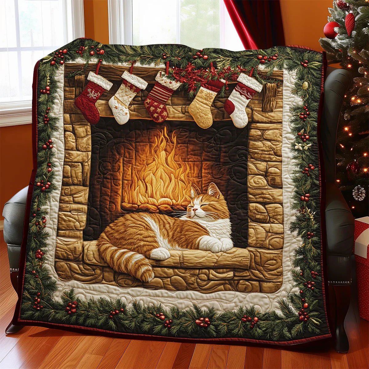 Mistletoe Meow Quilt Blanket