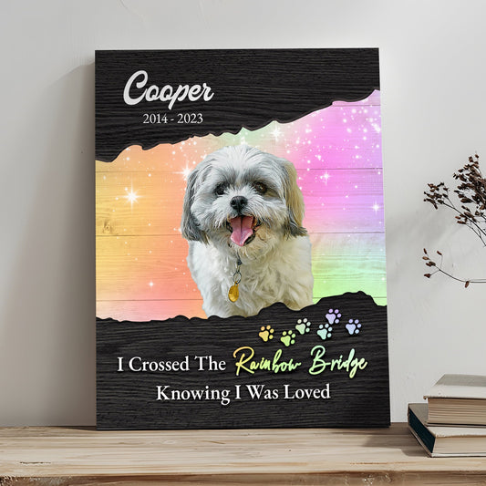 Pet Memorial Sign I Crossed The Rainbow Bridge II