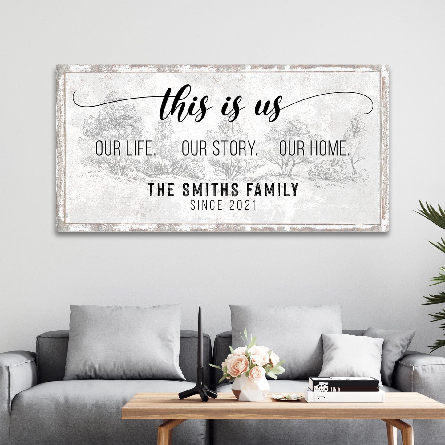 This Is Us Personalized Last Name Sign III