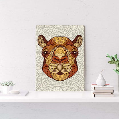 Zentangle Camel Head Canvas Wall Art