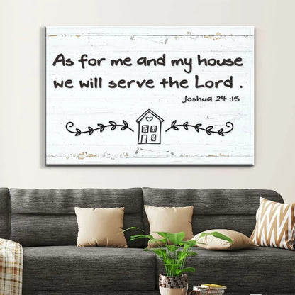 christian wall art as for me and my house we will serve the lord canvas modern farmhouse (Landscape) (view 4)
