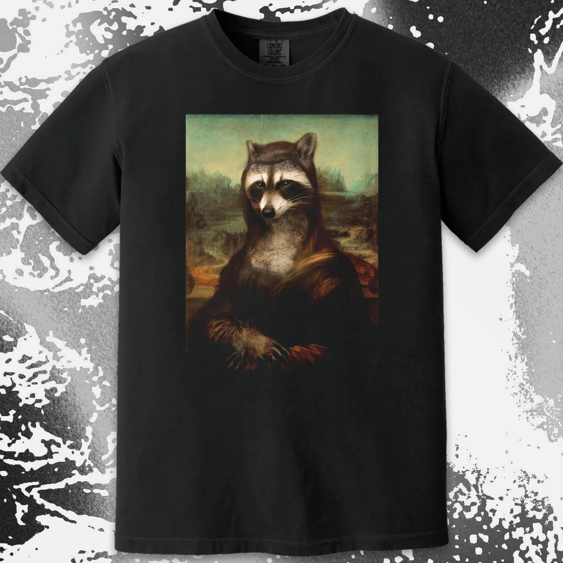 Mona Lisa Raccoon Shirt – Classic Art Parody Tee, funny meme tee gift (view 11)
