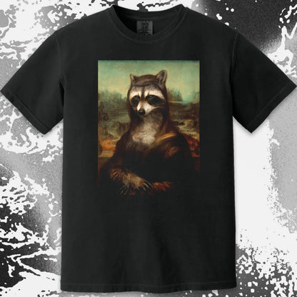 Mona Lisa Raccoon Shirt – Classic Art Parody Tee, funny meme tee gift (view 11)