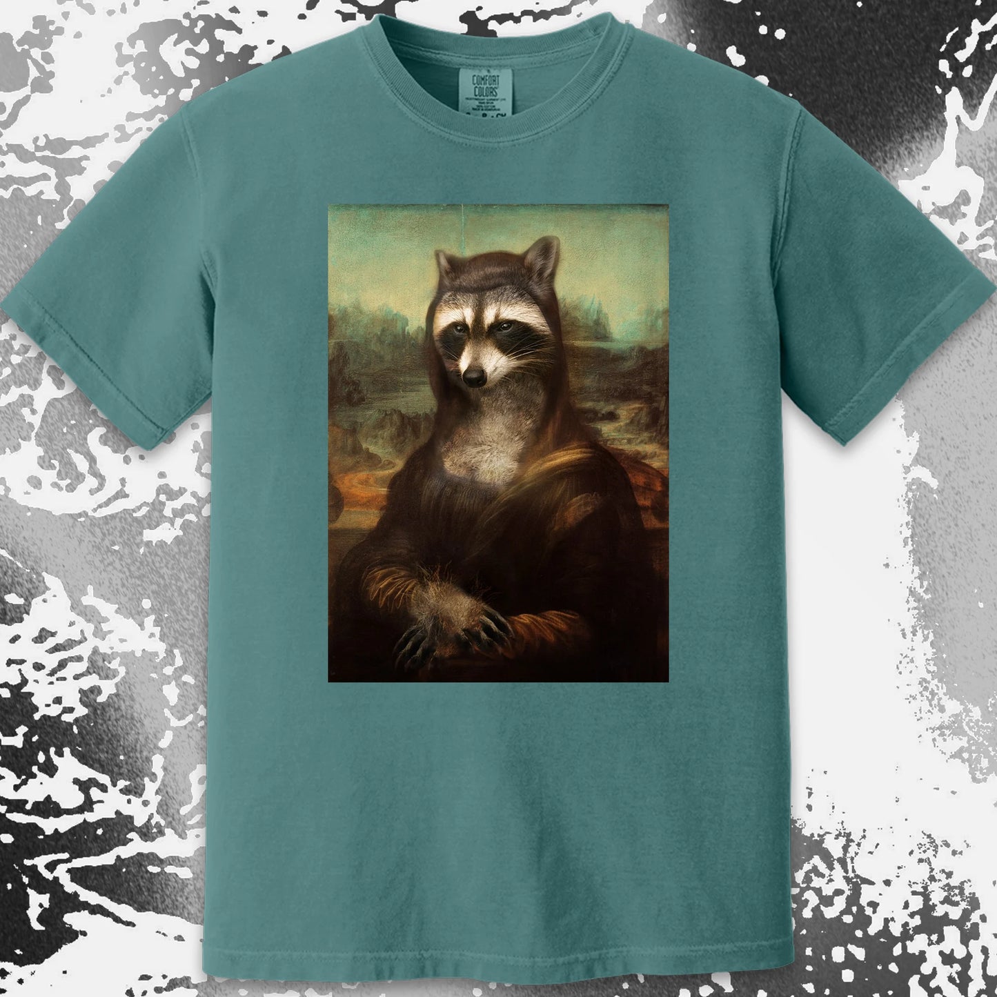 Mona Lisa Raccoon Shirt – Classic Art Parody Tee, funny meme tee gift (view 12)