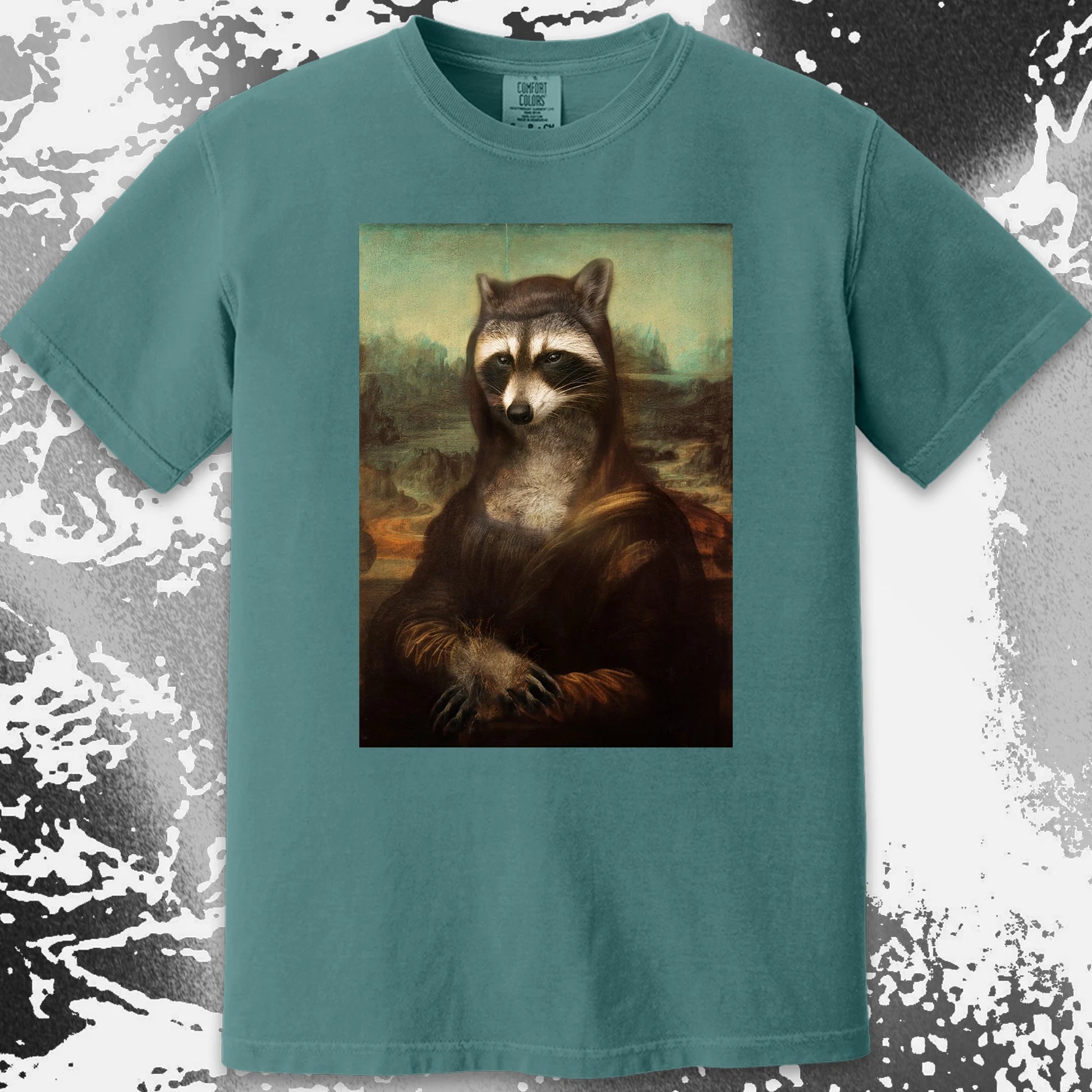 Mona Lisa Raccoon Shirt – Classic Art Parody Tee, funny meme tee gift (view 12)