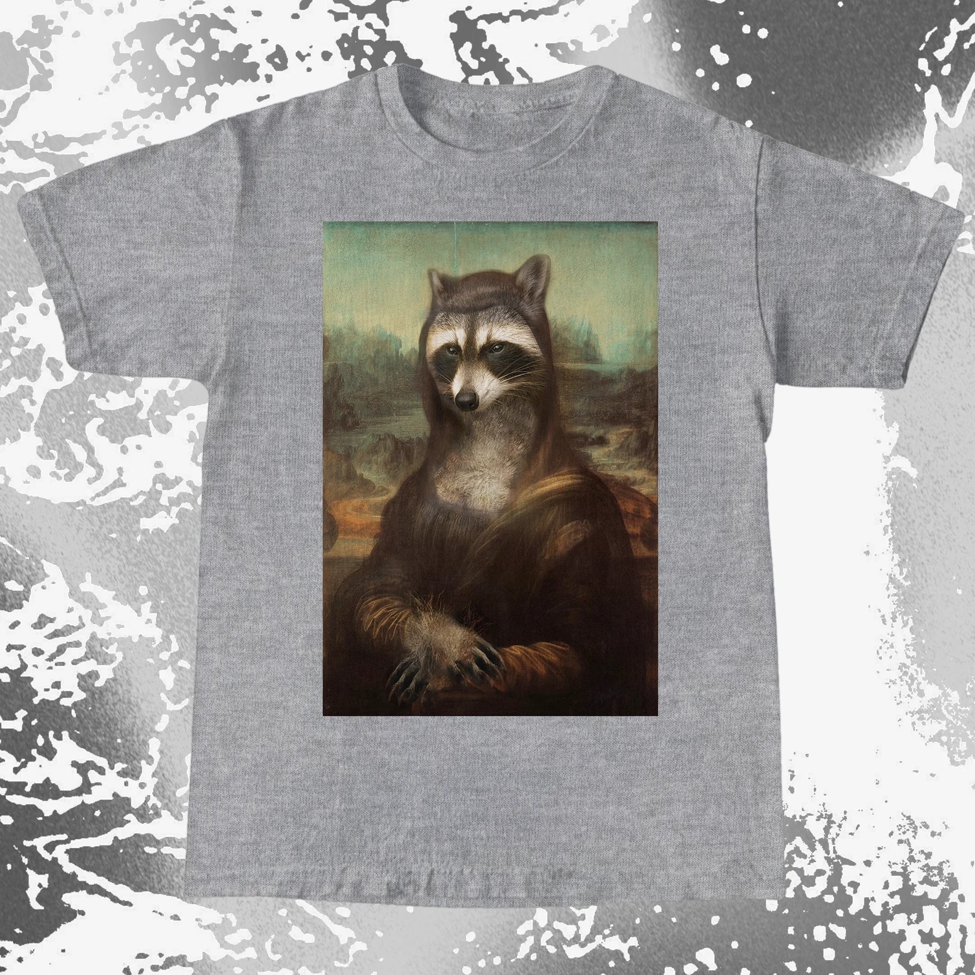 Mona Lisa Raccoon Shirt – Classic Art Parody Tee, funny meme tee gift (view 15)