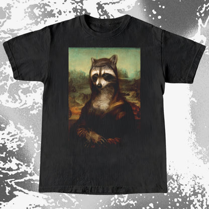 Mona Lisa Raccoon Shirt – Classic Art Parody Tee, funny meme tee gift (view 13)