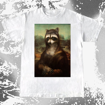 Mona Lisa Raccoon Shirt – Classic Art Parody Tee, funny meme tee gift (view 16)