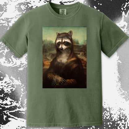 Mona Lisa Raccoon Shirt – Classic Art Parody Tee, funny meme tee gift (view 4)
