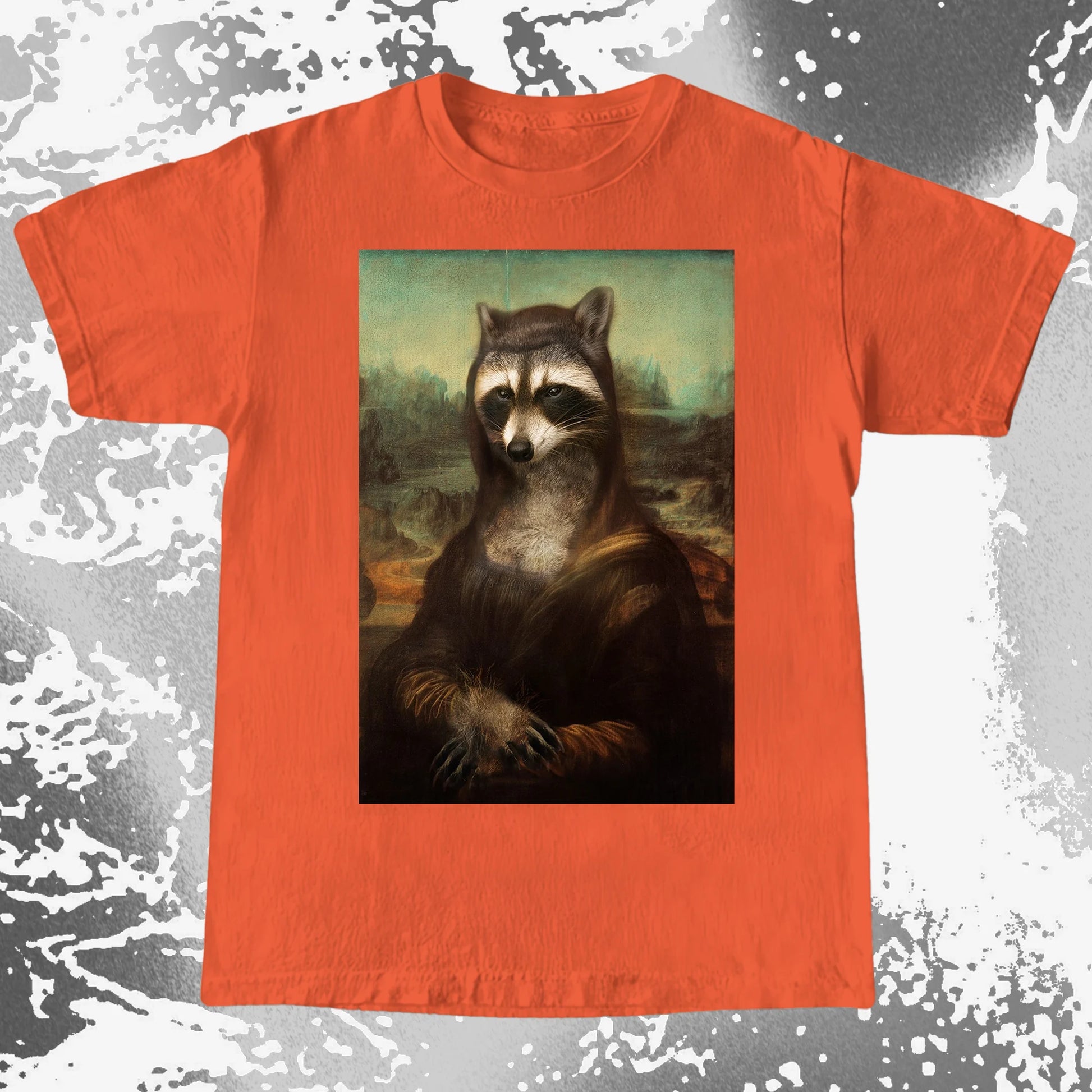 Mona Lisa Raccoon Shirt – Classic Art Parody Tee, funny meme tee gift (view 5)