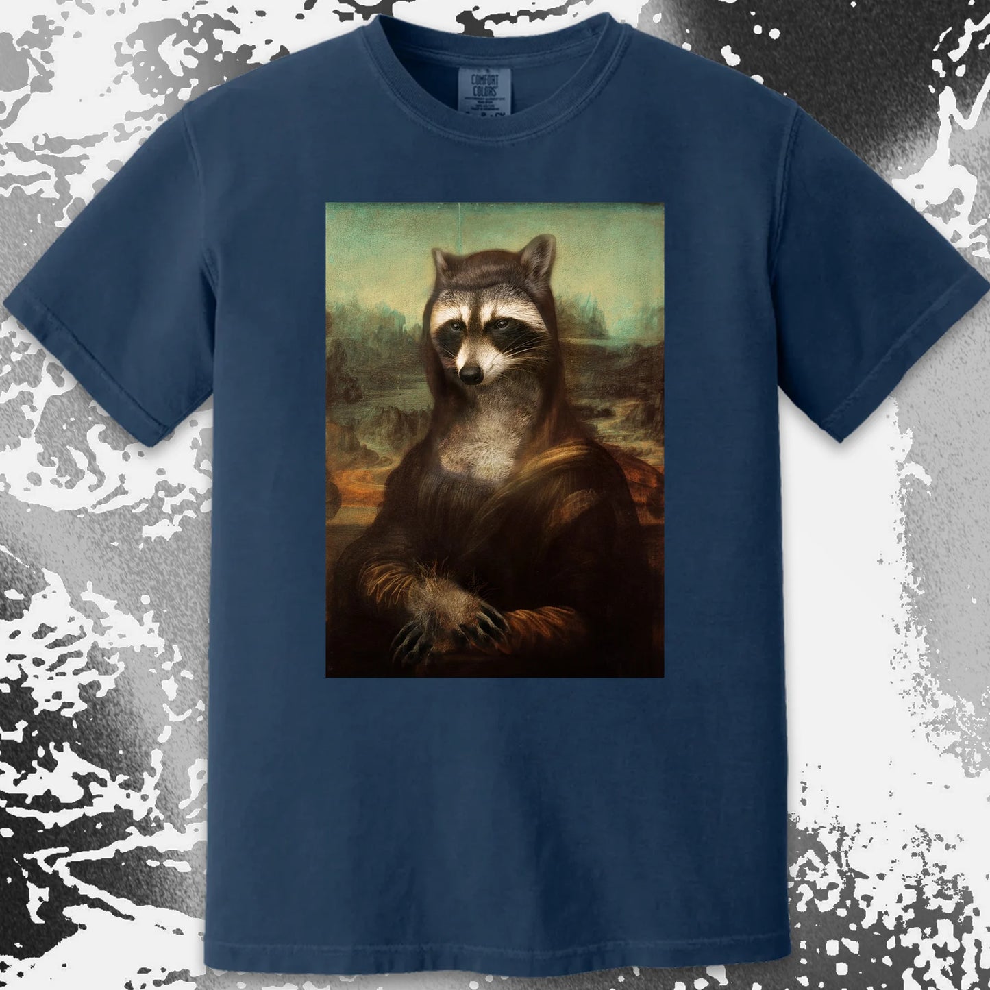Mona Lisa Raccoon Shirt – Classic Art Parody Tee, funny meme tee gift (view 8)