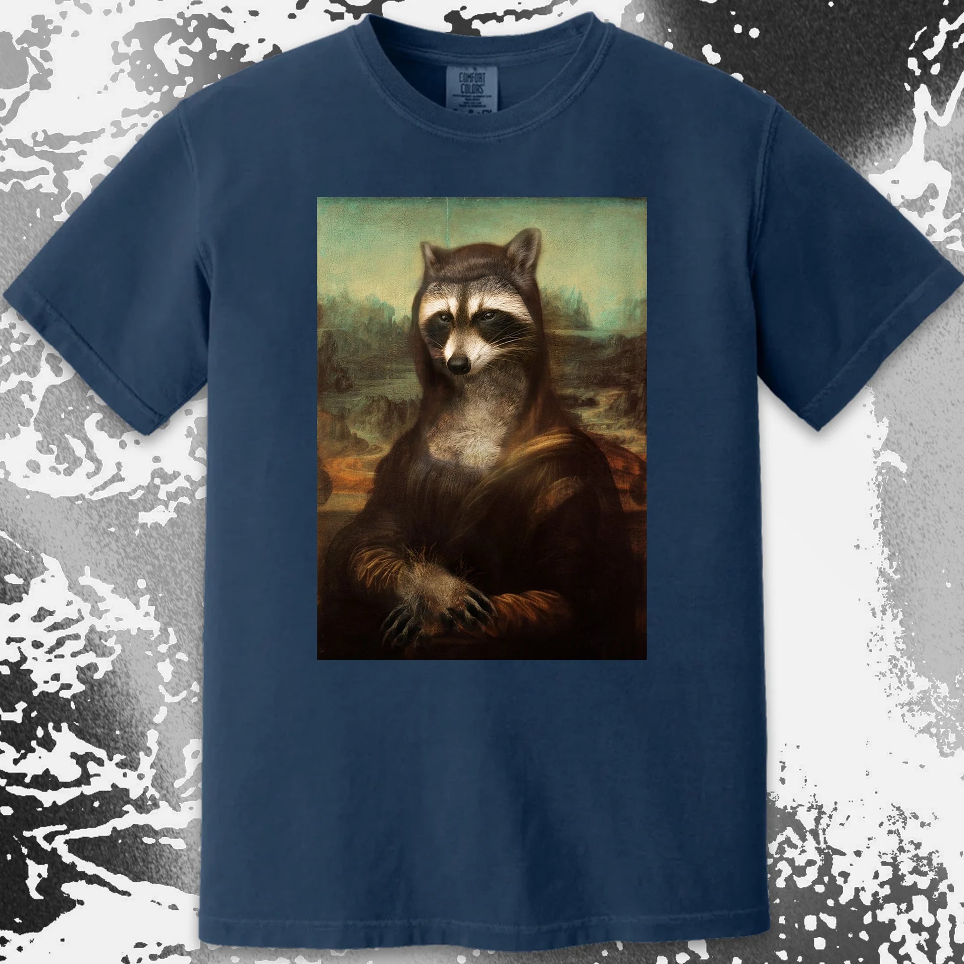Mona Lisa Raccoon Shirt – Classic Art Parody Tee, funny meme tee gift (view 8)