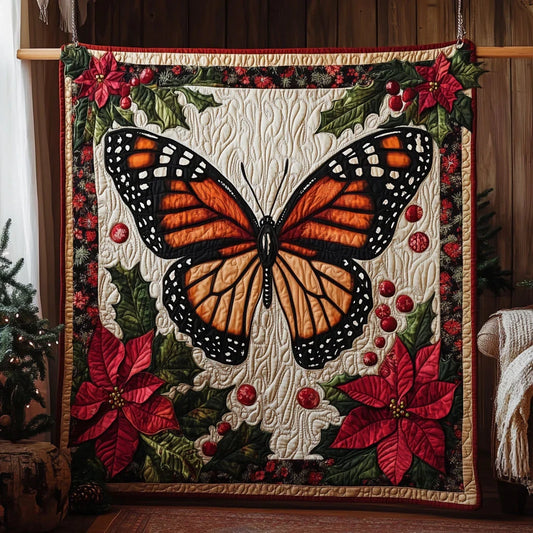 Monarch Butterfly Christmas Quilt Blanket