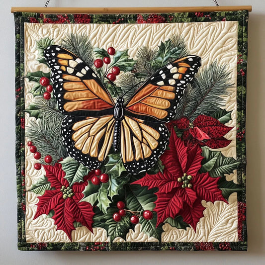 Monarch Butterfly Christmas Quilt Blanket