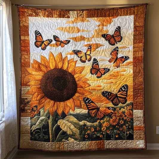 Monarch Sunset Quilt Blanket