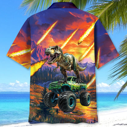 Monster Truck Dinosaur Hawaiian Shirt
