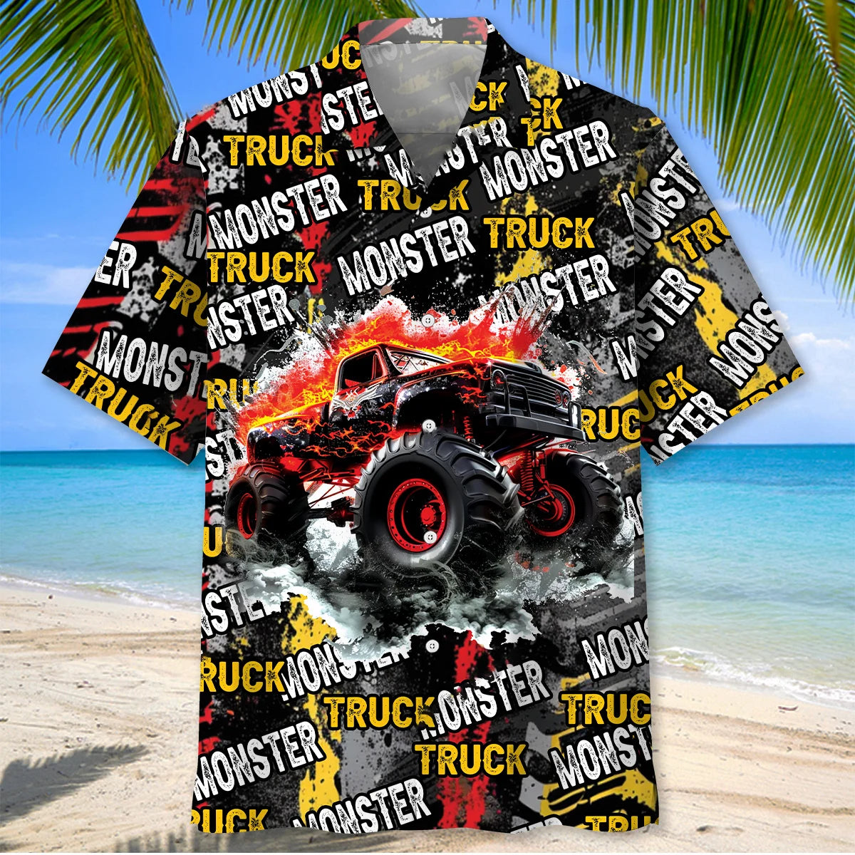 Monster Truck Fire Hawaiian Shirt