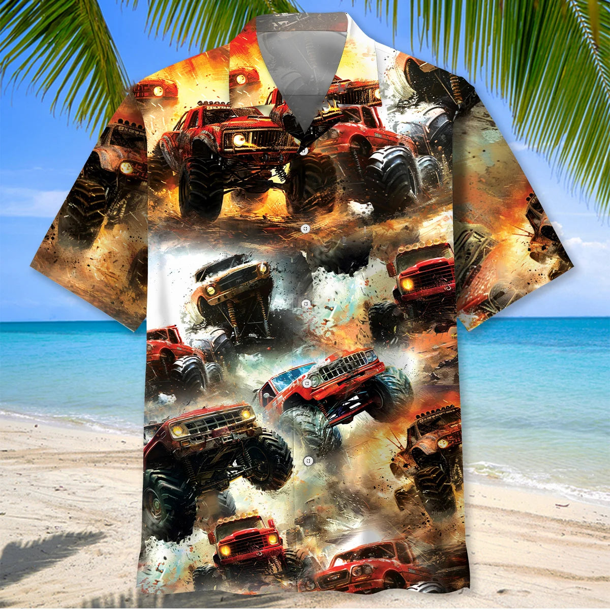 Monster Truck Mad Racing Hawaiian Shirt